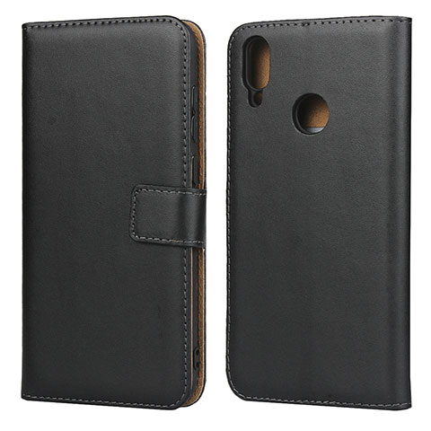 Funda de Cuero Cartera con Soporte L03 para Huawei Y7 Pro (2019) Negro