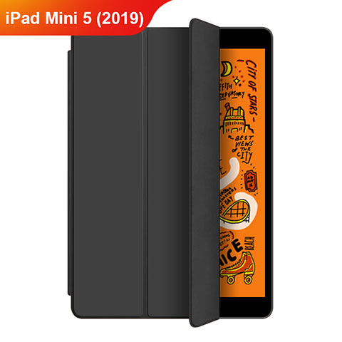 Funda de Cuero Cartera con Soporte L04 para Apple iPad Mini 5 (2019) Negro