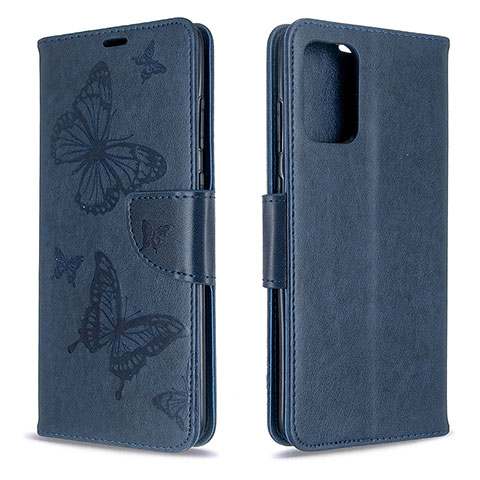 Funda de Cuero Cartera con Soporte Mariposa Carcasa B01F para Samsung Galaxy S20 5G Azul