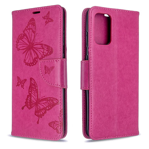 Funda de Cuero Cartera con Soporte Mariposa Carcasa B01F para Samsung Galaxy S20 5G Rosa Roja