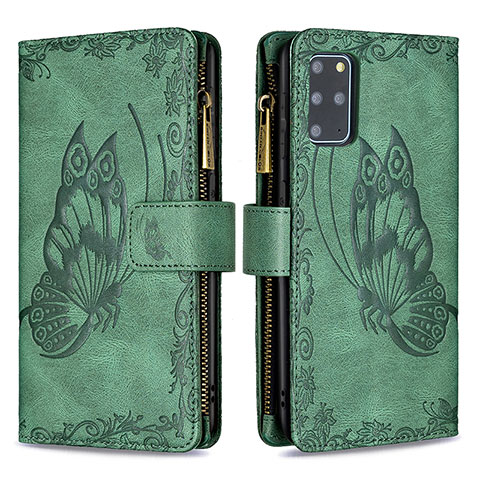 Funda de Cuero Cartera con Soporte Mariposa Carcasa B03F para Samsung Galaxy S20 Plus Verde