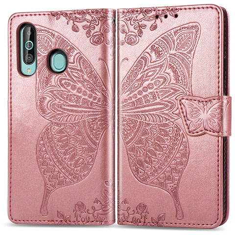 Funda de Cuero Cartera con Soporte Mariposa Carcasa para Samsung Galaxy M40 Rosa