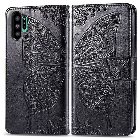 Funda de Cuero Cartera con Soporte Mariposa Carcasa para Samsung Galaxy Note 10 Plus 5G Negro