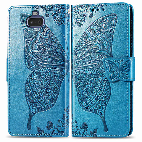 Funda de Cuero Cartera con Soporte Mariposa Carcasa para Sony Xperia 8 Lite Azul