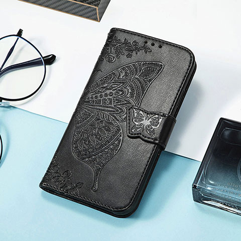 Funda de Cuero Cartera con Soporte Mariposa Carcasa S01D para Samsung Galaxy M13 5G Negro