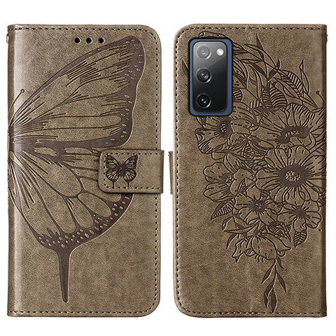 Funda de Cuero Cartera con Soporte Mariposa Carcasa Y01B para Samsung Galaxy S20 FE (2022) 5G Gris