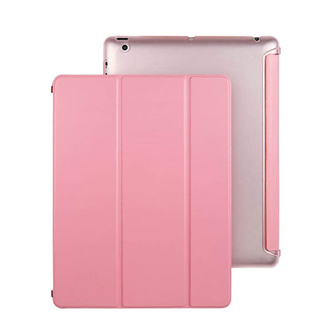 Funda de Cuero Cartera con Soporte para Apple iPad 2 Rosa