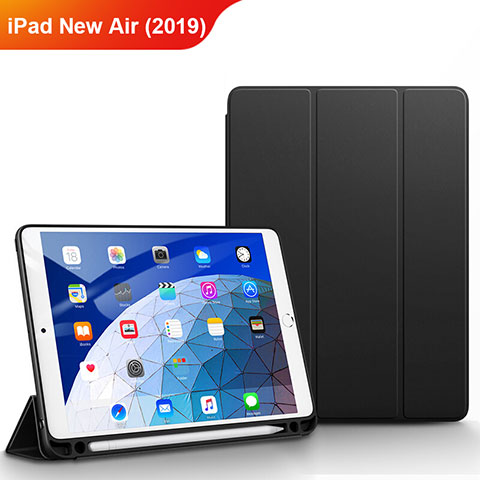 Funda de Cuero Cartera con Soporte para Apple iPad Air 3 Negro