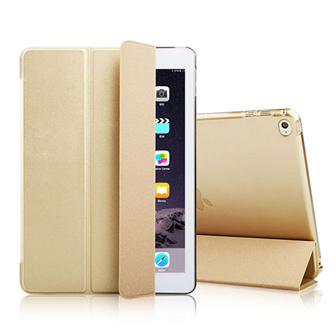 Funda de Cuero Cartera con Soporte para Apple iPad Mini 4 Oro