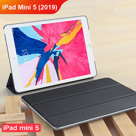 Funda de Cuero Cartera con Soporte para Apple iPad Mini 5 (2019) Negro