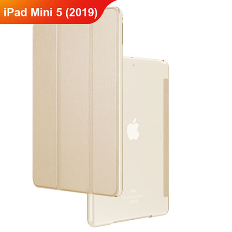 Funda de Cuero Cartera con Soporte para Apple iPad Mini 5 (2019) Oro