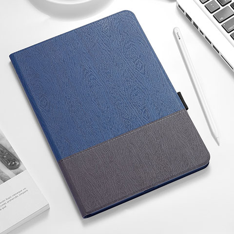 Funda de Cuero Cartera con Soporte para Apple iPad Pro 12.9 (2018) Azul y Negro