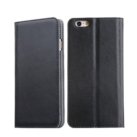 Funda de Cuero Cartera con Soporte para Apple iPhone 6 Negro