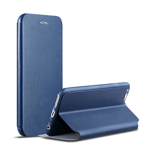 Funda de Cuero Cartera con Soporte para Apple iPhone 6S Plus Azul