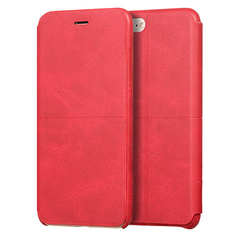 Funda de Cuero Cartera con Soporte para Apple iPhone SE (2020) Rojo