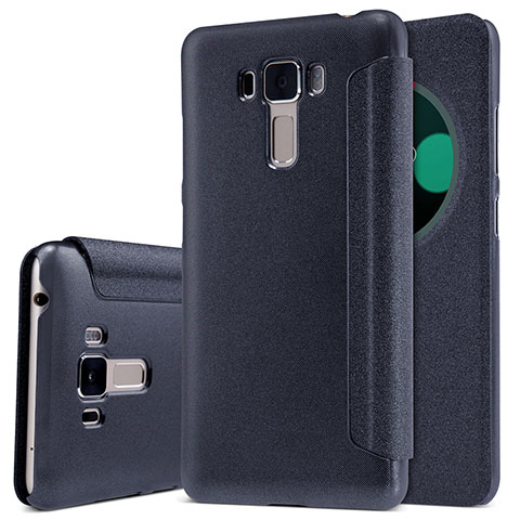 Funda de Cuero Cartera con Soporte para Asus Zenfone 3 Laser Negro