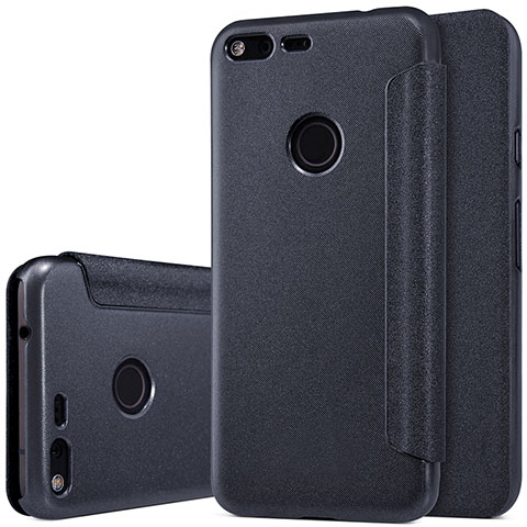 Funda de Cuero Cartera con Soporte para Google Pixel Negro