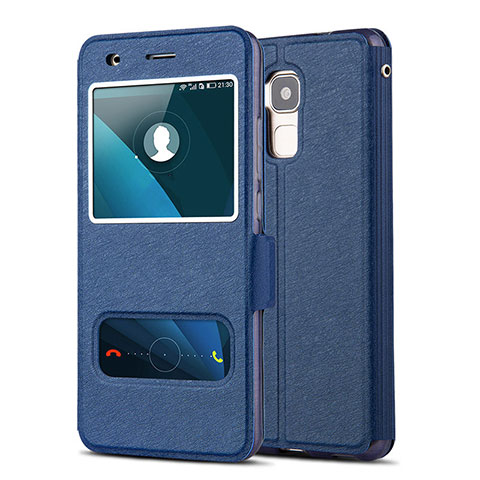 Funda de Cuero Cartera con Soporte para Huawei GR5 Mini Azul