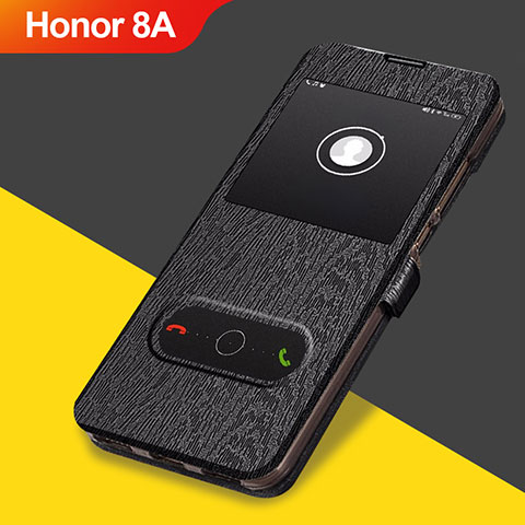Funda de Cuero Cartera con Soporte para Huawei Honor 8A Negro