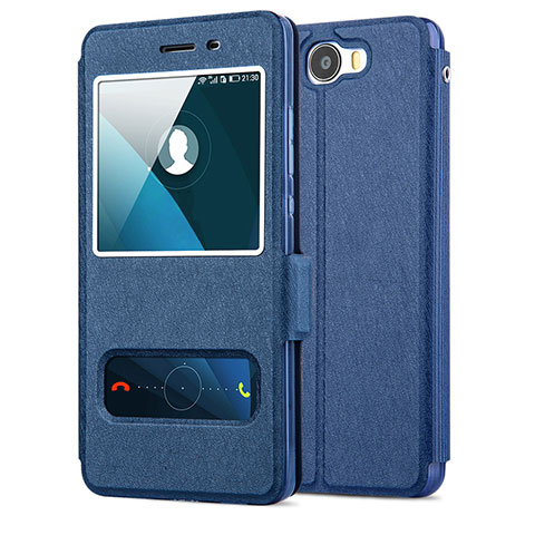 Funda de Cuero Cartera con Soporte para Huawei Honor Play 5 Azul