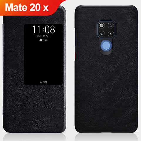 Funda de Cuero Cartera con Soporte para Huawei Mate 20 X 5G Negro