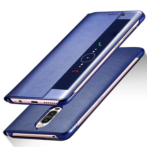 Funda de Cuero Cartera con Soporte para Huawei Mate 9 Pro Azul