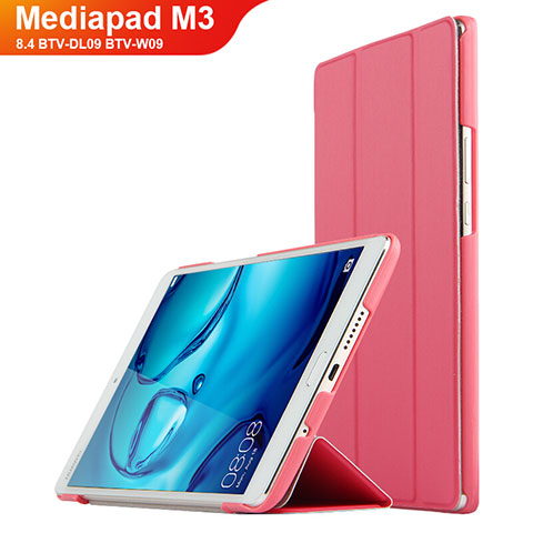 Funda de Cuero Cartera con Soporte para Huawei Mediapad M3 8.4 BTV-DL09 BTV-W09 Rojo