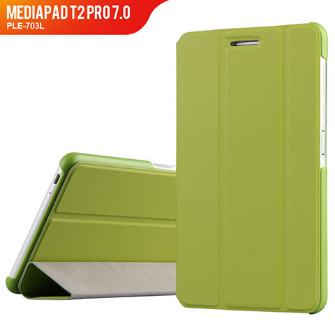 Funda de Cuero Cartera con Soporte para Huawei MediaPad T2 Pro 7.0 PLE-703L Verde