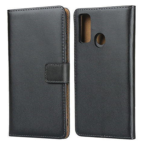 Funda de Cuero Cartera con Soporte para Huawei P Smart (2020) Negro