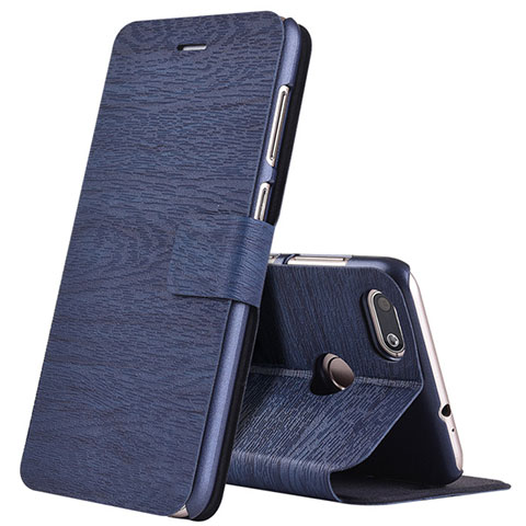 Funda de Cuero Cartera con Soporte para Huawei Y6 Pro (2017) Azul