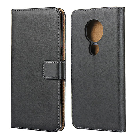 Funda de Cuero Cartera con Soporte para Nokia 7.2 Negro