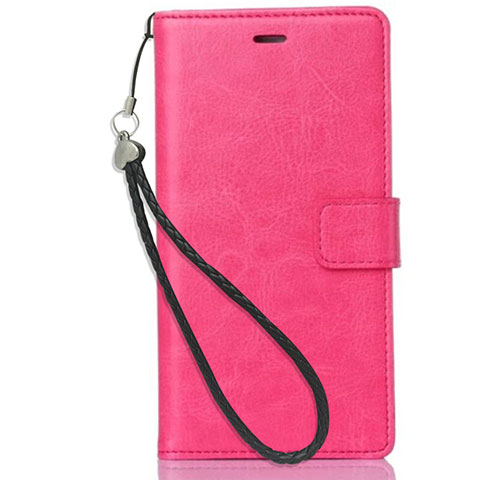 Funda de Cuero Cartera con Soporte para Nokia X3 Rosa Roja