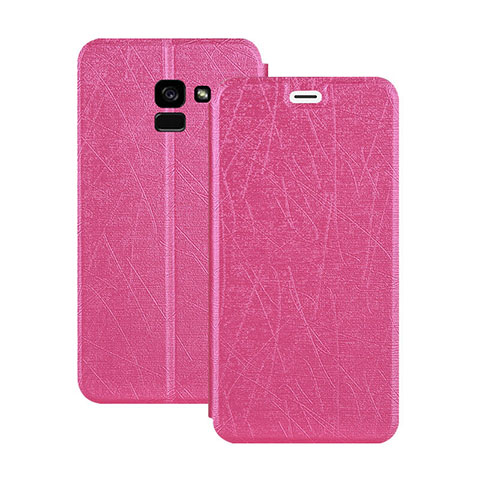 Funda de Cuero Cartera con Soporte para Samsung Galaxy A5 (2018) A530F Rosa Roja