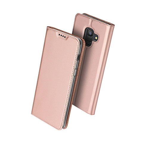 Funda de Cuero Cartera con Soporte para Samsung Galaxy A6 (2018) Oro Rosa