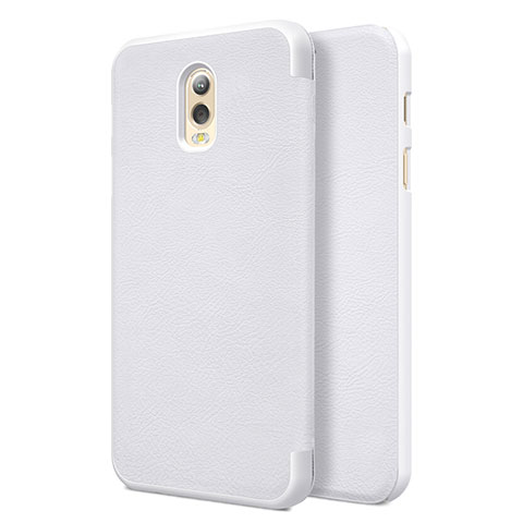 Funda de Cuero Cartera con Soporte para Samsung Galaxy J7 Plus Blanco