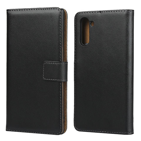 Funda de Cuero Cartera con Soporte para Samsung Galaxy Note 10 5G Negro