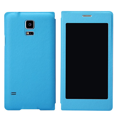 Funda de Cuero Cartera con Soporte para Samsung Galaxy S5 G900F G903F Azul Cielo