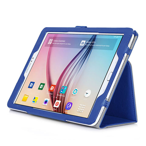 Funda de Cuero Cartera con Soporte para Samsung Galaxy Tab S2 9.7 SM-T810 SM-T815 Azul