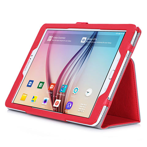 Funda de Cuero Cartera con Soporte para Samsung Galaxy Tab S2 9.7 SM-T810 SM-T815 Rojo