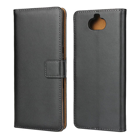 Funda de Cuero Cartera con Soporte para Sony Xperia 10 Plus Negro