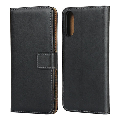 Funda de Cuero Cartera con Soporte para Sony Xperia L4 Negro