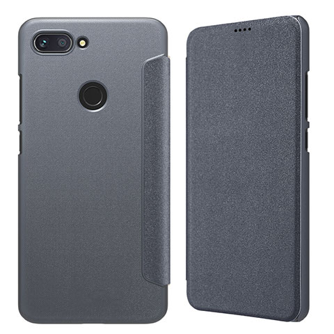 Funda de Cuero Cartera con Soporte para Xiaomi Mi 8 Lite Gris