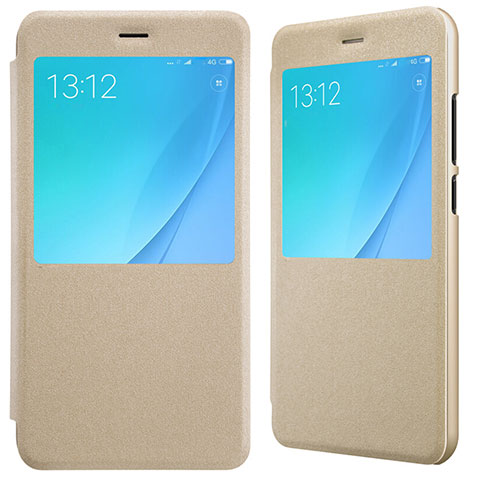 Funda de Cuero Cartera con Soporte para Xiaomi Mi A1 Oro