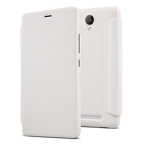 Funda de Cuero Cartera con Soporte para Xiaomi Redmi Note 2 Blanco