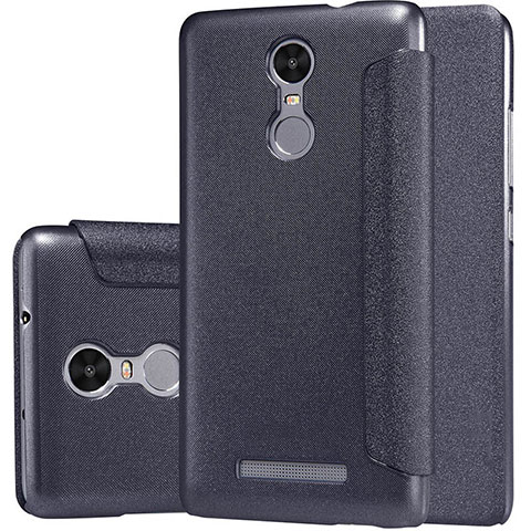 Funda de Cuero Cartera con Soporte para Xiaomi Redmi Note 3 MediaTek Negro