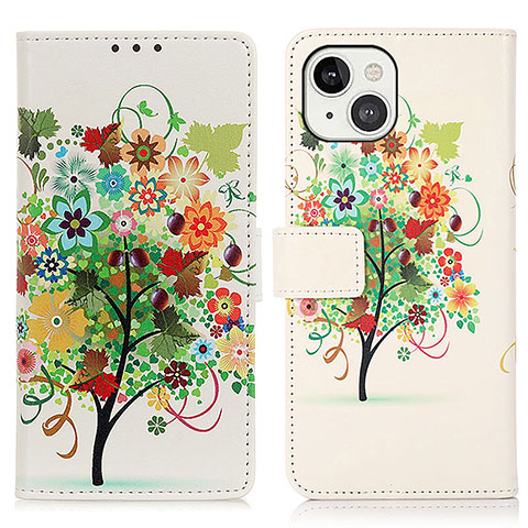 Funda de Cuero Cartera con Soporte Patron de Moda Carcasa A07 para Apple iPhone 14 Plus Multicolor