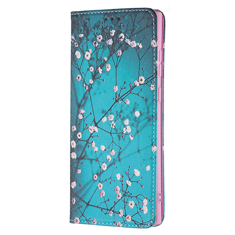 Funda de Cuero Cartera con Soporte Patron de Moda Carcasa B01F para Samsung Galaxy S22 Ultra 5G Cian