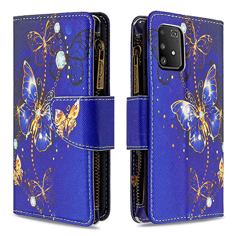 Funda de Cuero Cartera con Soporte Patron de Moda Carcasa B04F para Samsung Galaxy M80S Azul Real