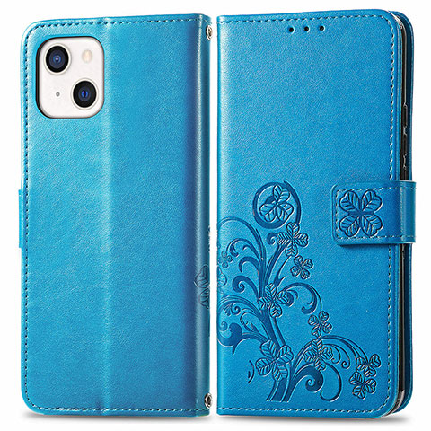 Funda de Cuero Cartera con Soporte Patron de Moda Carcasa H03 para Apple iPhone 14 Azul