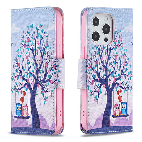 Funda de Cuero Cartera con Soporte Patron de Moda Carcasa L07 para Apple iPhone 13 Pro Multicolor